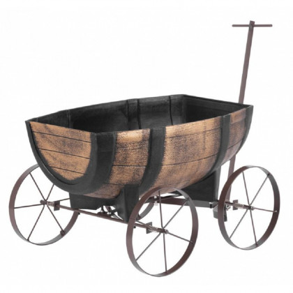 Květináč GDA Woodeff 817, whiskey barel wagon, 41,5x29x19cm