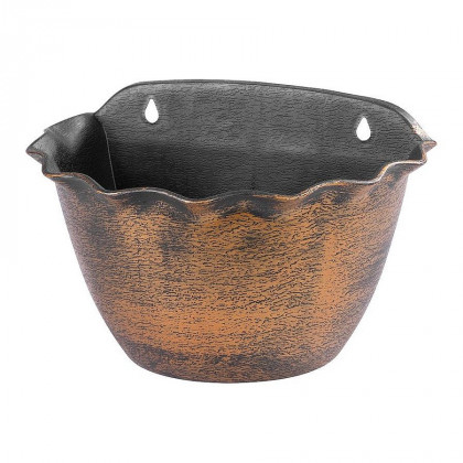 Květináč Wave závěsný, 26x18 cm, zlatý, metalický efekt