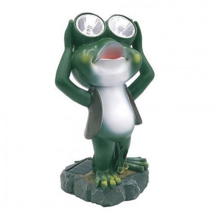 Lampa solární žabák, 14x12x25cm, 2 LED, AAA