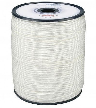 Lano pletené s jádrem bílé PA 8mm (plastová cívka/100m)