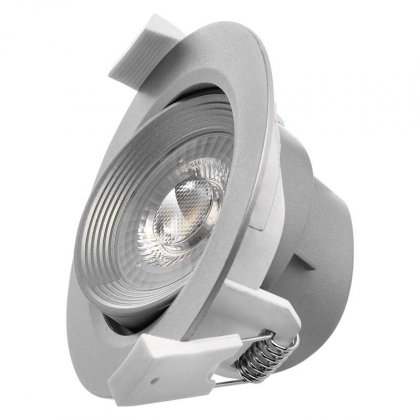 LED bodové svítidlo stříbrné, kruh 7W neutrální bílá