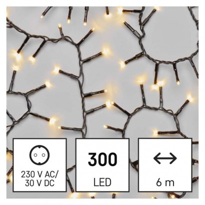 LED vánoční řetěz – ježek, 6 m, venkovní i vnitřní, teplá bílá, časovač