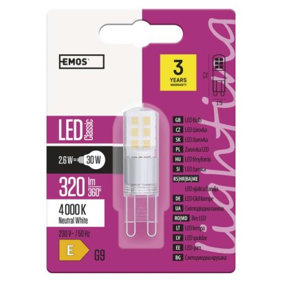 LED žárovka Classic JC 2,6W G9 neutrální bílá
