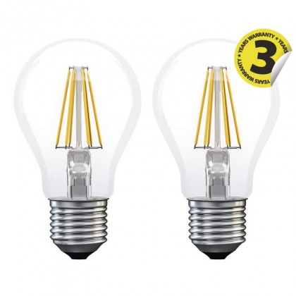 LED žárovka Filament A60 A++ 6W E27 teplá bílá 2ks