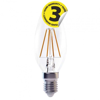LED žárovka filament candle 4W E14 teplá bílá