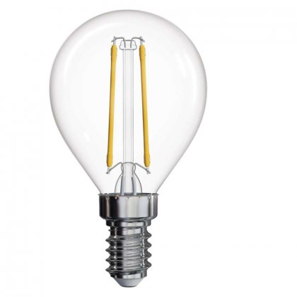 LED žárovka Filament Mini Globe A++ 2W E14 teplá bílá