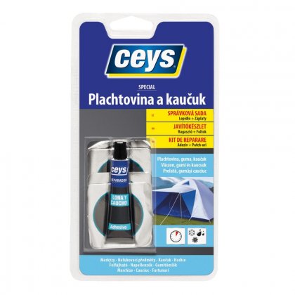 Lepidlo CEYS plachtovina a kaučuk 7ml + 4 záplaty