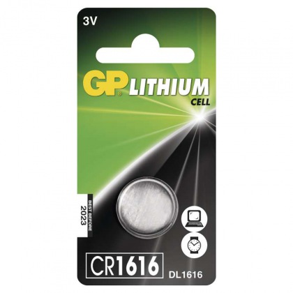 Lithiová knoflíková baterie GP CR1616, blistr
