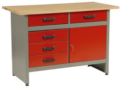 MARS - pracovní stůl 5x zásuvka, 1x dvířka - 1215x615x800mm