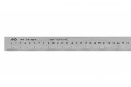 Měřítko ploché s přesahem, NEREZ OCEL KINEX 3000 mm - popis laserem, DIN 866/A