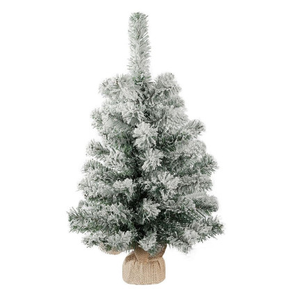 Mini stromek MagicHome Snowy, jedle v jutě, zasněžený, 60cm