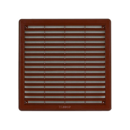Mřížka větrací hnědá se síťovinou - krytka | 100x100 mm