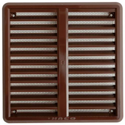 Mřížka větrací - krytka se síťovinou VM, 100 x 100 mm KH, hnědá 0308