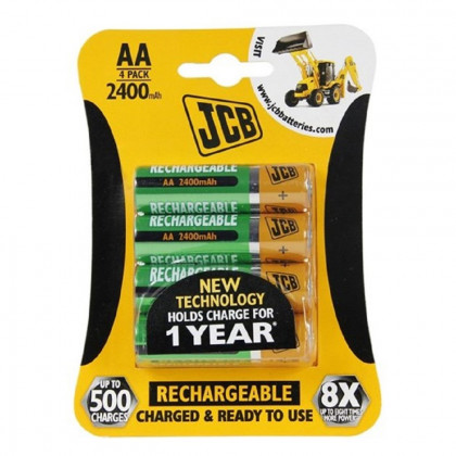 Nabíjecí baterie JCB RTU NiMH R06 / AA, 2400mAh, přednabitá