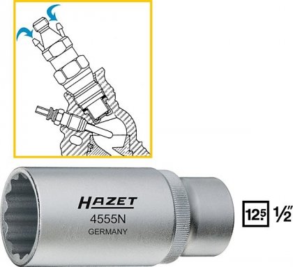 Nástrčná hlavice pro montáž vstřikovacích trysek HAZET 4555 N