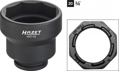 Nástrčný klíč na matice náprav UA, 8hran 80 mm 4937-80