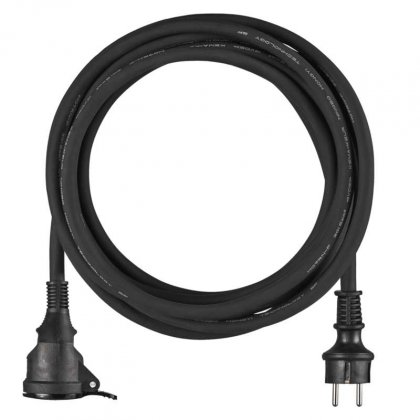 Neoprenový prodlužovací kabel spojka 5m 3x 1,5mm, černá