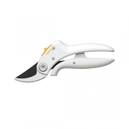 Nůžky zahradní Fiskars PowerLever P57, dvoučepelové, bílé