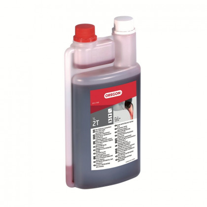 OREGON - polosyntetický olej 2T 1 litr s odměrkou - červený