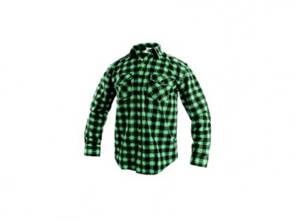 Pánská košile s dlouhým rukávem TOM, zeleno-černá, vel. 39/40