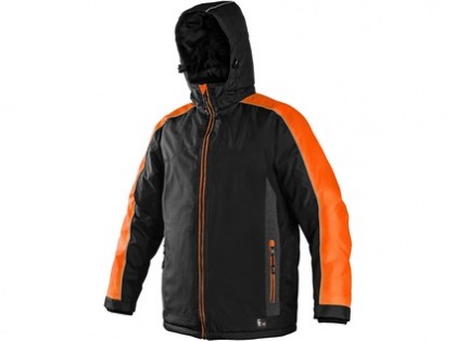 Pánská zimní bunda BRIGHTON, černo-oranžová
