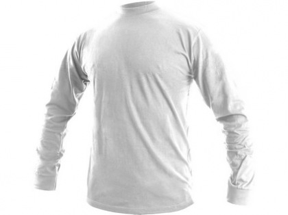 Pánské tričko s dlouhým rukávem PETR, bílé, vel. 2XL