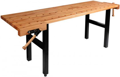 PINIE - Pracovní stůl-hoblice 2150x750x850mm se dvěma svěráky
