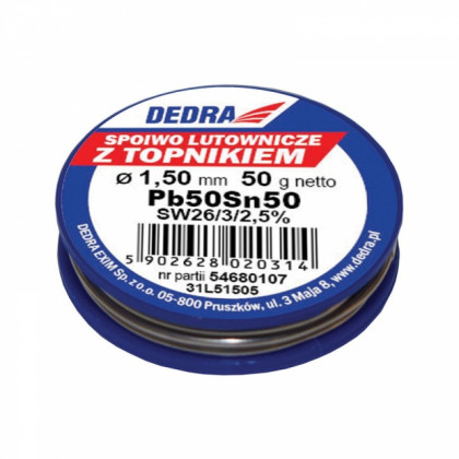 PJKA s tavidlem, 1,5mm, 50g, 50%SN, Pb50Sn50