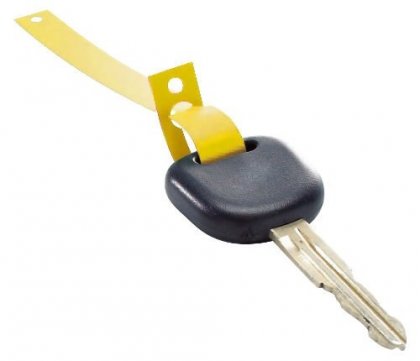 Plastové visačky na klíče s poutkem 9219-00109-N - žluté