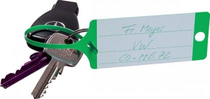 Plastové visačky na klíče se štítkem a poutkem 9218-00273 - zelené
