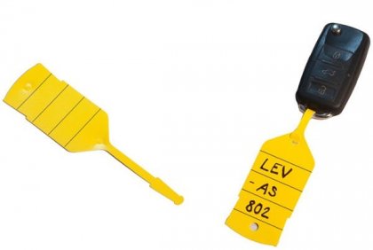 Plastové visačky na klíče se štítkem a poutkem SR EXTRA 0850111 - žluté