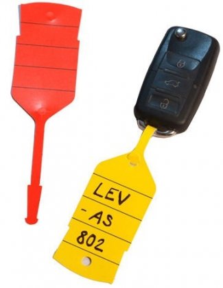 Plastové visačky na klíče se štítkem a poutkem SR EXTRA 0850113 - červené