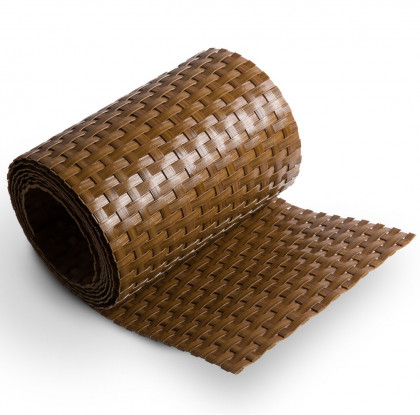 Plastový ratanový stínící pás "umělý ratan" (světlý ořech) - délka 255 cm a výška 19 cm