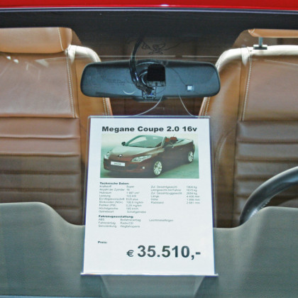 Plexi držák na ceník na zrcátko - na výšku - 713000360