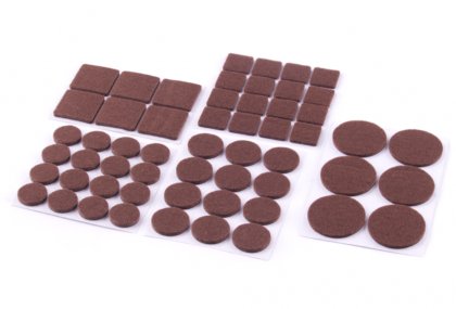 Podložky filcové hnědé, sada 56ks