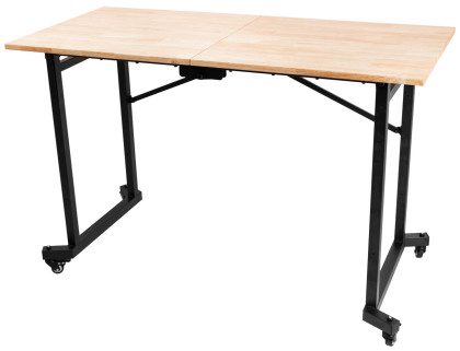 Pojízdný skládací stůl do dílny, 1400 x 650 x 900 mm, nosnost 150 kg
