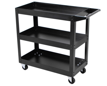 Policový vozík na kolečkách, 3 police, nosnost 100 kg - HT490021