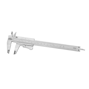 Posuvné měřítko KINEX 150 mm, 0,05 mm, aretace tlačítkem, mm+inch, monoblok, ČSN 25 1238, DIN 862