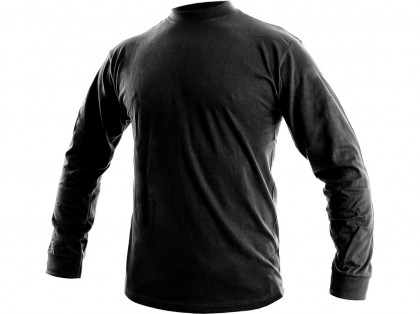 POT./UPR. Pánské tričko s dlouhým rukávem PETR, černé, vel. 4XL