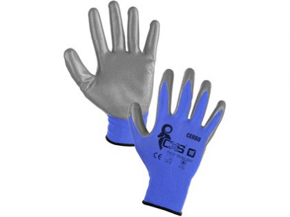 Povrstvené rukavice CXS CERRO, modro-šedé, vel. 6