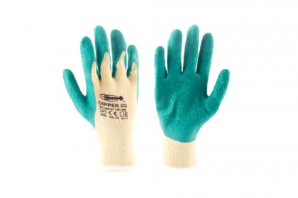 Povrstvené rukavice Dipper žluto-zelená, v. 10"