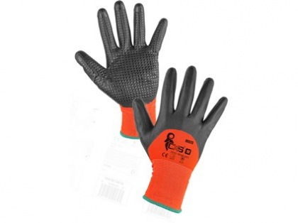 Povrstvené rukavice MISTI, oranžovo-šedá,8” - 10”