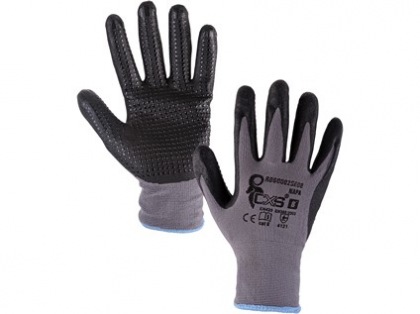 Povrstvené rukavice NAPA, šedo-černé, vel. 09