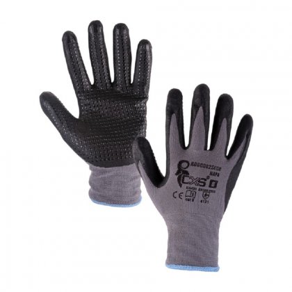 Povrstvené rukavice NAPA, šedo-černé, vel. 9