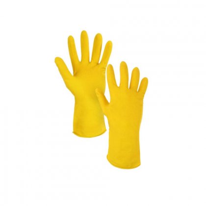 Povrstvené rukavice NINA žluté, v. 10"