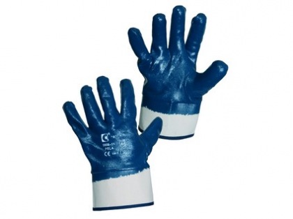 Povrstvené rukavice PELA, modré, vel. 10