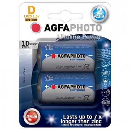 Power alkalická baterie LR20/D, AgfaPhoto 2ks blistr