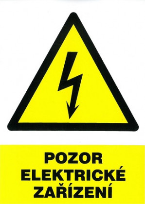 Pozor elektrické zařízení 105x148mm - samolepka