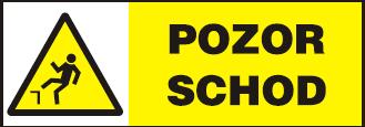 Pozor schod - samolepka 210x74mm