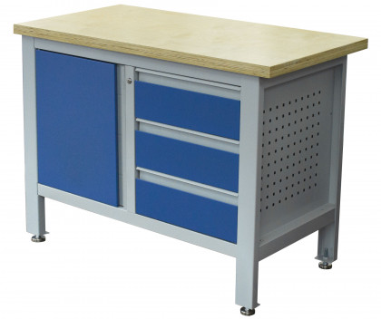 Pracovní stůl se třemi zásuvkami a skříňkou - TSK5413-L